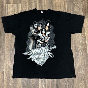 VTG Kiss Alive 35 Year Anniversary Tour Shirt Men's XL Black Rock Band Tee Y2K